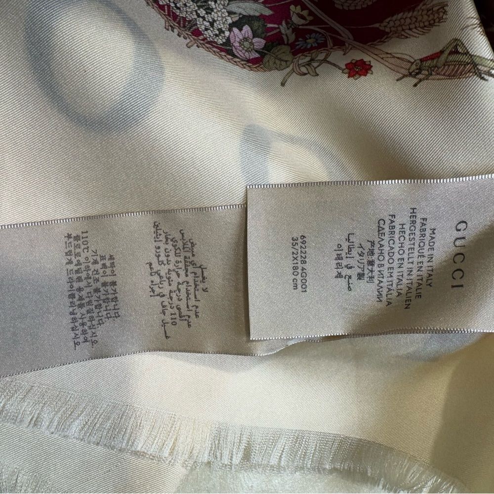 Gucci 100th Anniversary Large Floral Fringe Stole Scarf - Picture 9 of 10